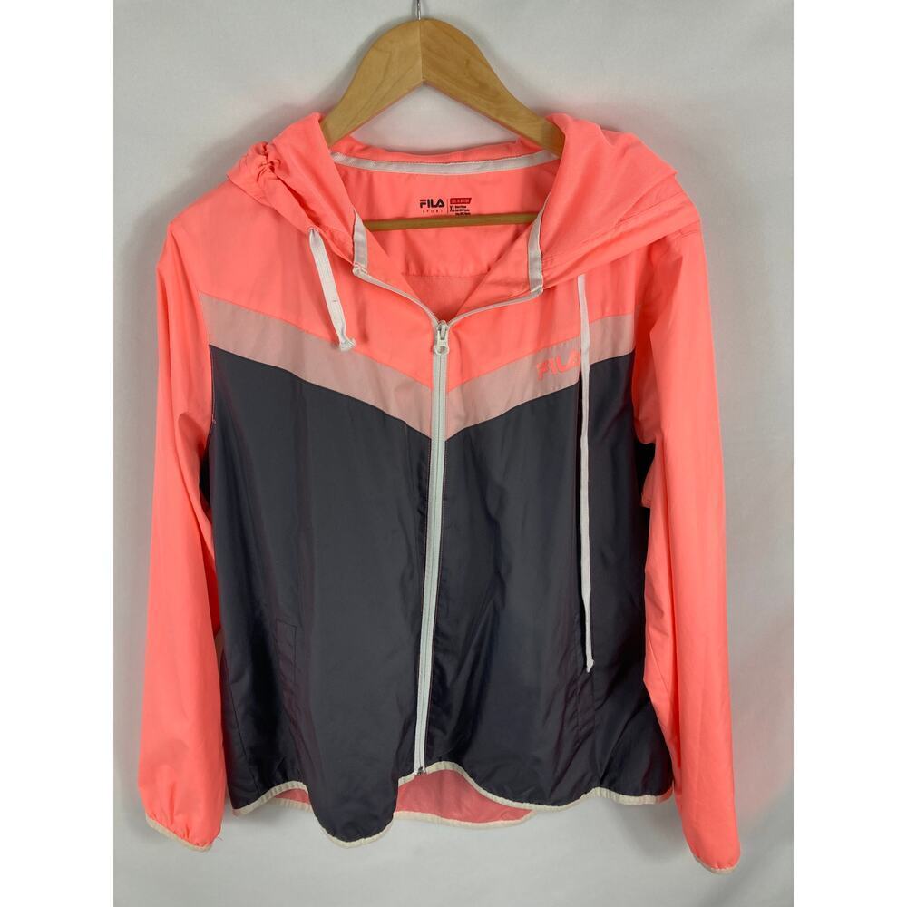 FILA Live in motion Athletic Pink Grey Track Jacket Size XL